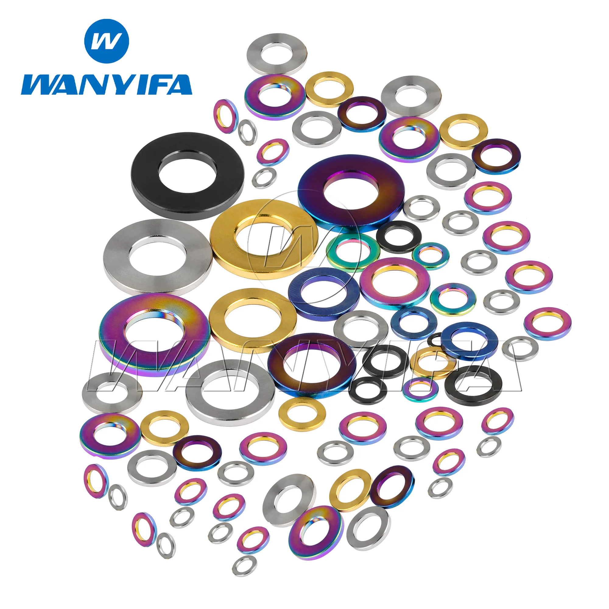 Wanyifa  Titanium Washers M4/M5/M6/M7/M8/M10 DIN912 Flat Spacer Gasket for Motorcycle Car 10/15pcs