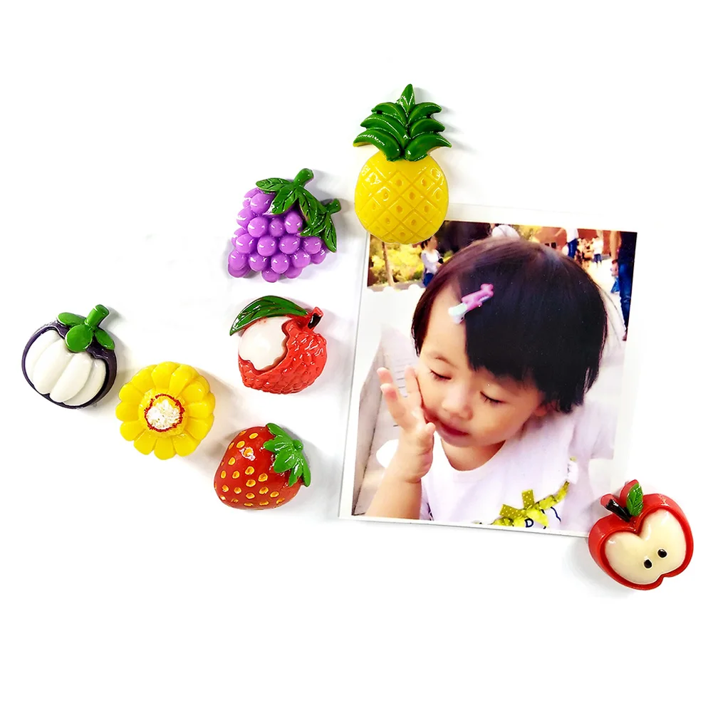 10pcs Fruits Resin Fridge Magnets Whiteboard Souvenir Refrigerators Magnetic Sticker Home Decor Kitchen Decoration Accessories view 2