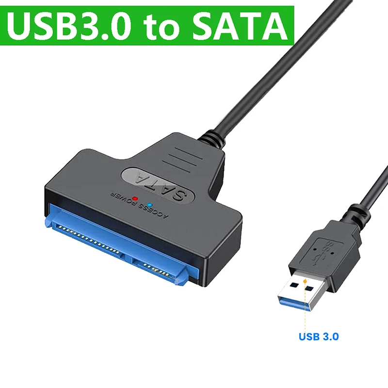 7+ 15 22 Pin SATA 3 Cable 2.5 HDD/SSD USB Adapter 5Gbps High-Speed Transmit External Hard Disk Converter Fit for Windows 7,10