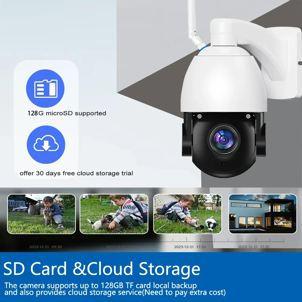 4K 8MP 50X التكبير PTZ IP كاميرا واي فاي CCTV في الهواء الطلق AI إنذار الإنسان Onvif سرعة قبة كام 200M الأشعة تحت الحمراء ليلة المسافة كاميرا iCSee APP