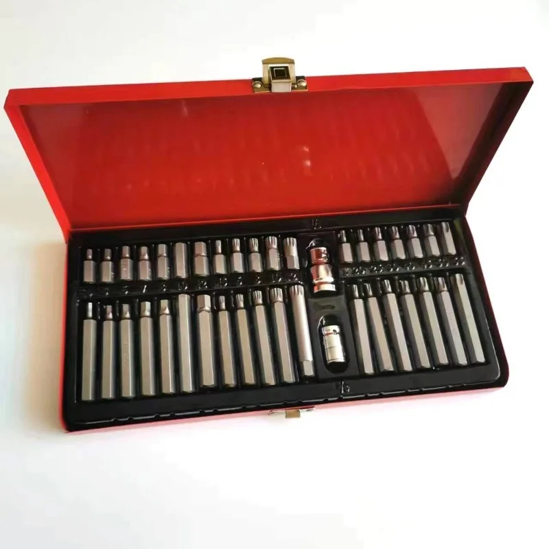 40Pcs Hex Bit Socket Set High Carbon Steel Anti Corrosive Hex Wrench Socket Kit for Automobile Household Automotive Repair Tools