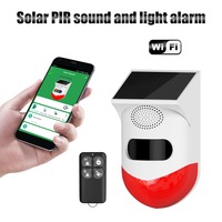 Tuya WiFi Smart Remote Control Outdoor Charging Security Sound Alarm Detector Sensor Solar Infrared Siren for Home Security
