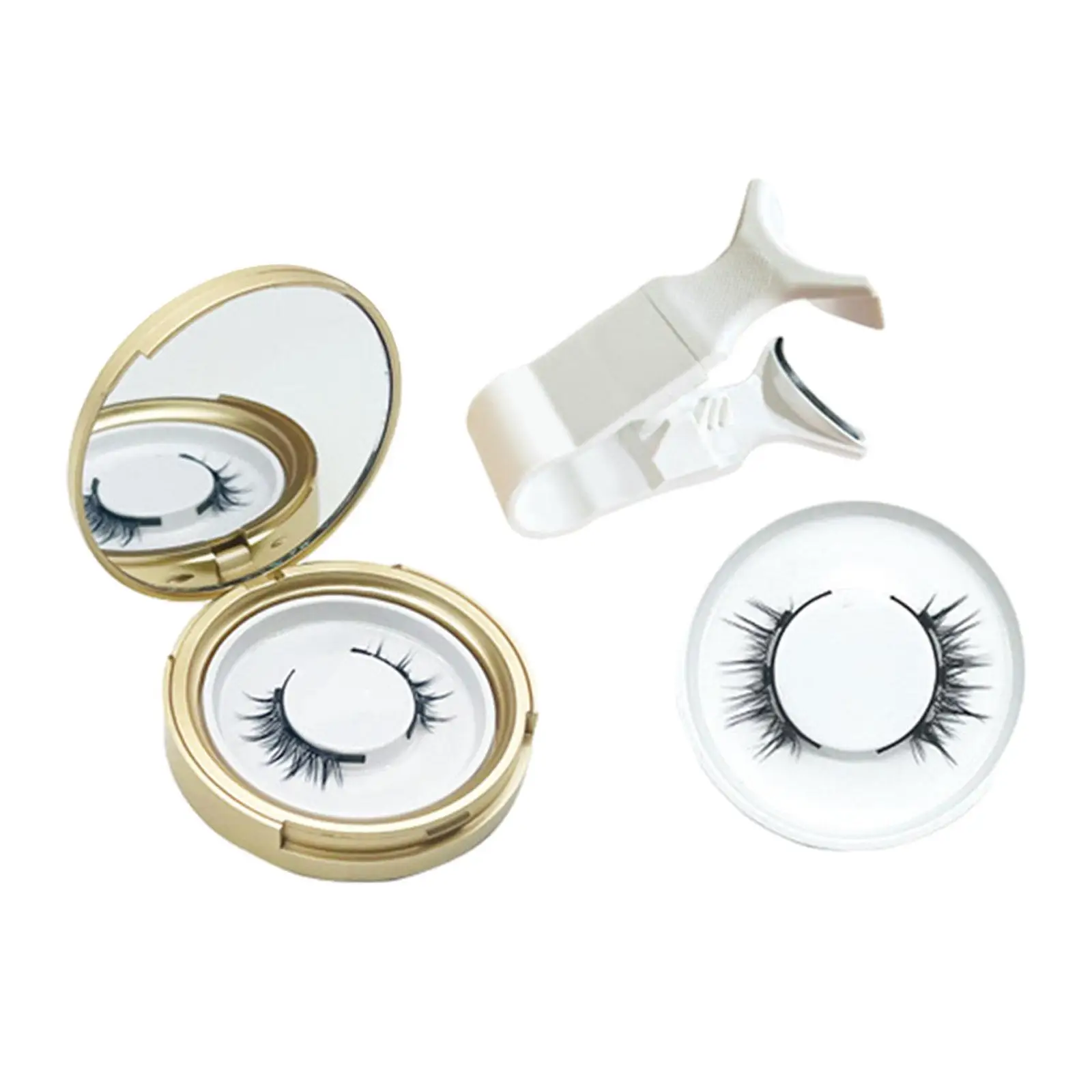 3D Natural Magnet Eyelashes Magnetics Eyelashes Tweezer for Travel
