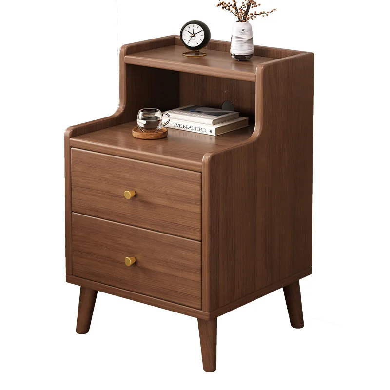 Modern New Chinese Style Nightstand - Narrow Solid Wood Bedside Table with Storage Drawer, Minimalist Bedroom Furniture image 5