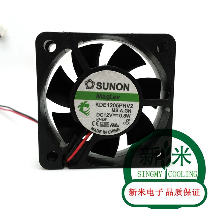 USED SUNON KDE1205PHV2 5015 12V 0.8W 5CM 2lines silence Maglev cooling fan