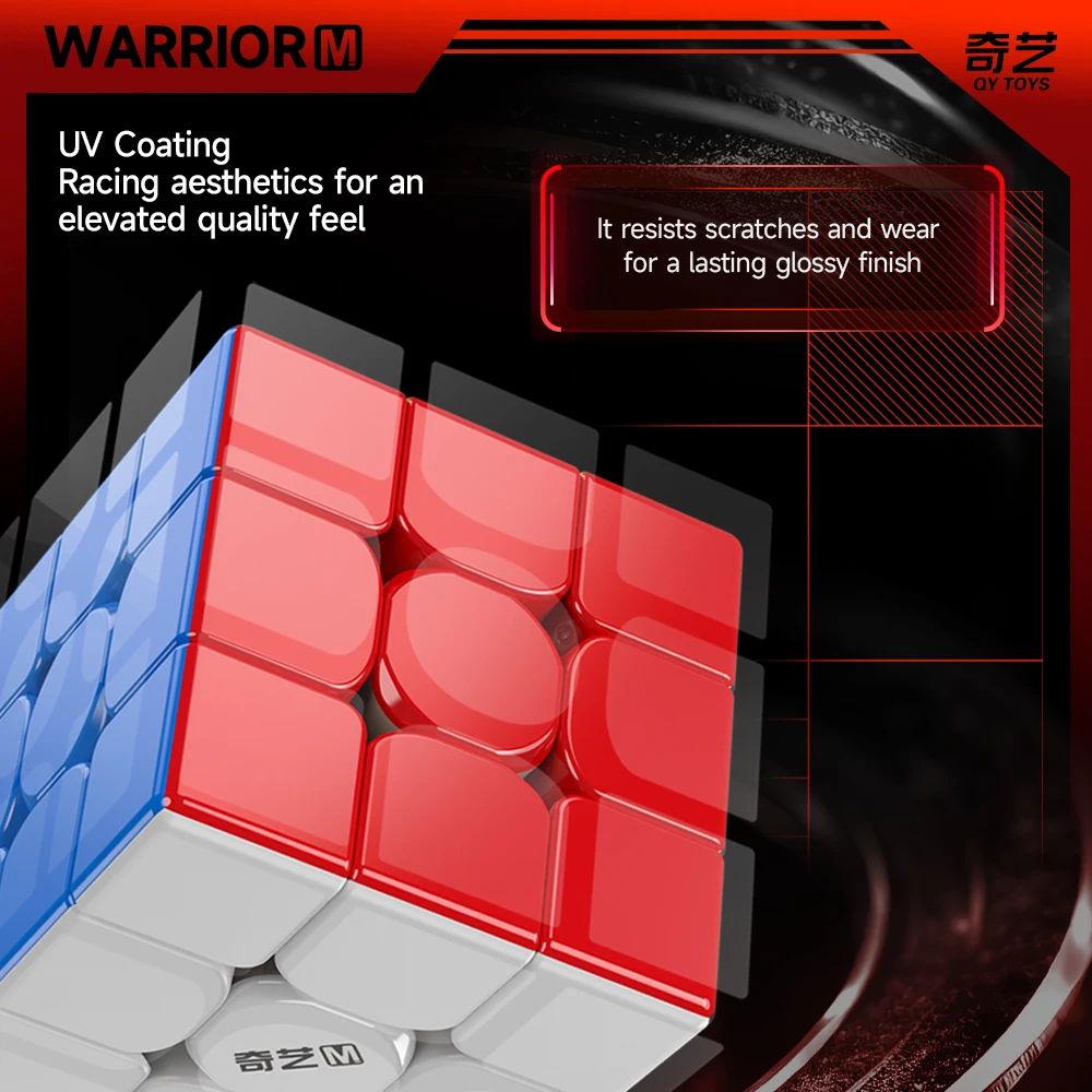 Qiyi Warrior M UV 3X3 Magnetischer Magic Speed Cube Spielzeug Qiyi Warrior UV Puzzle Professionelles Spiel Kinderspielzeug – Detail 6