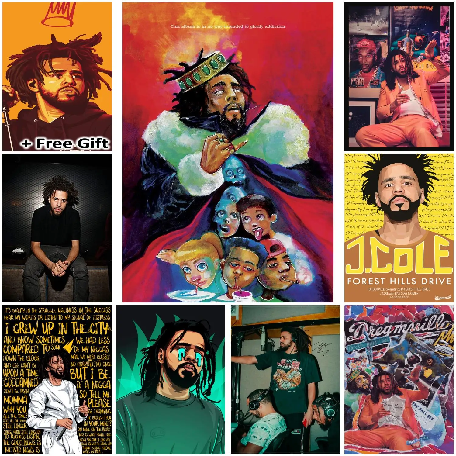 

j. cole Poster Decorative Painting Canvas Poster Gift Wall Art Living Room Posters Bedroom Painting