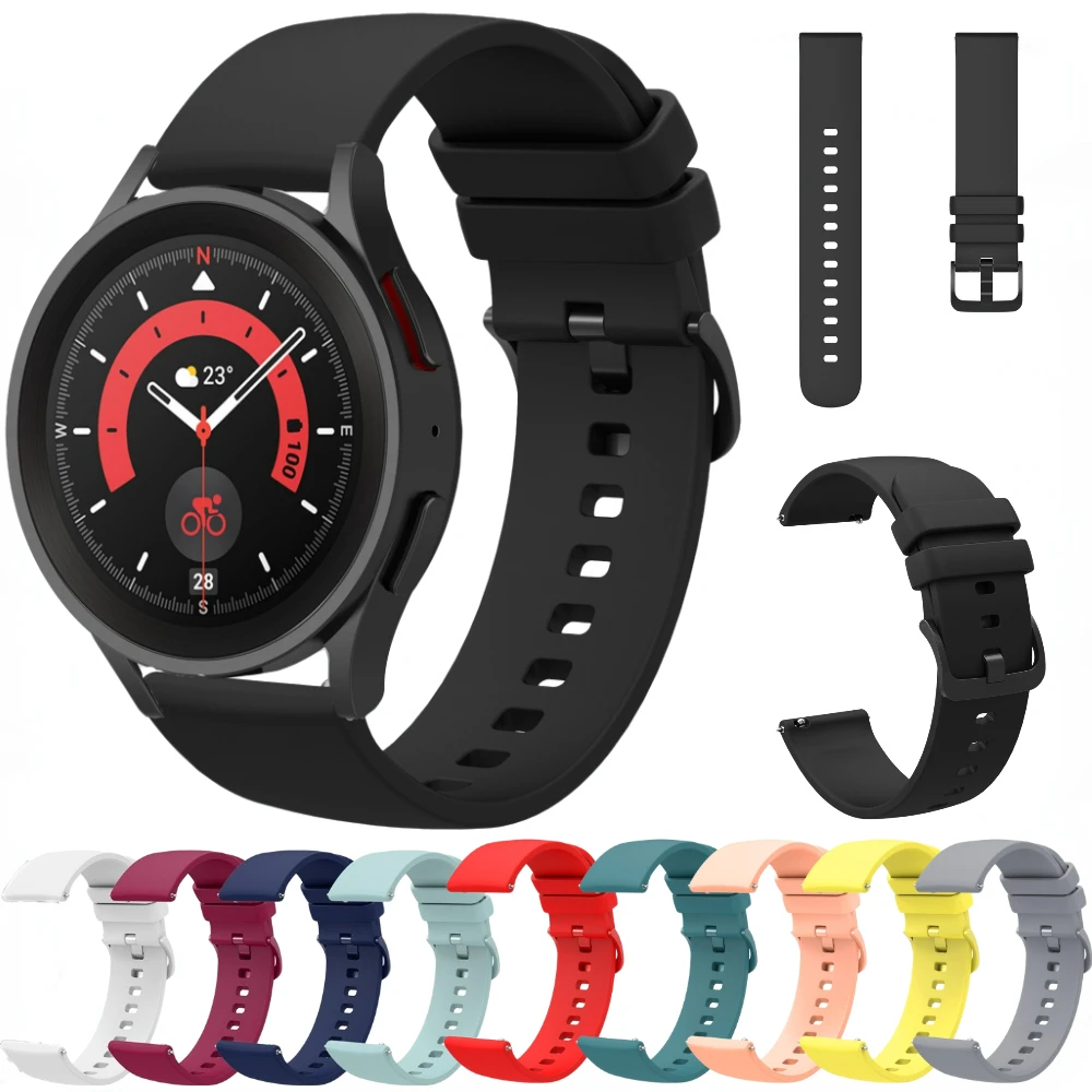 

20mm 22mm Silicone Strap for Samsung Galaxy Watch 5/Pro/4/Classic/Active 2/Gear S3 Bracelet for Huawei Watch GT2/Amazfit GTR/GTS