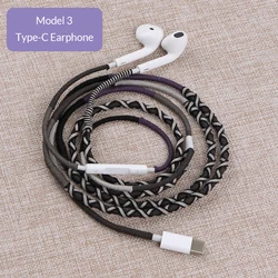Personality ins Type C Earphones USBC port Braided Wire Control Headphone headset For Samsung S9 S10 S10e NOTE 8 9 10