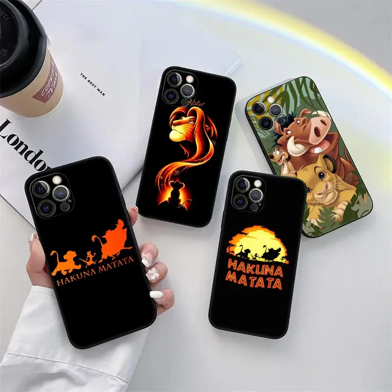 HAKUNA MATATA Lion King Phone Case for iPhone 11 15 Pro Max Case Coque 14 Plus 13 Pro 12 11 X XS XR 7 8 SE 2020 15Pro Soft Cover