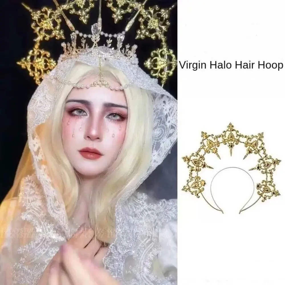 

Luxury Baroque Hair Hoop Shiny Elegant Goddess Halo Headwear Stage Performance Hair Ornaments Rhinestone Crown Dress Accessories