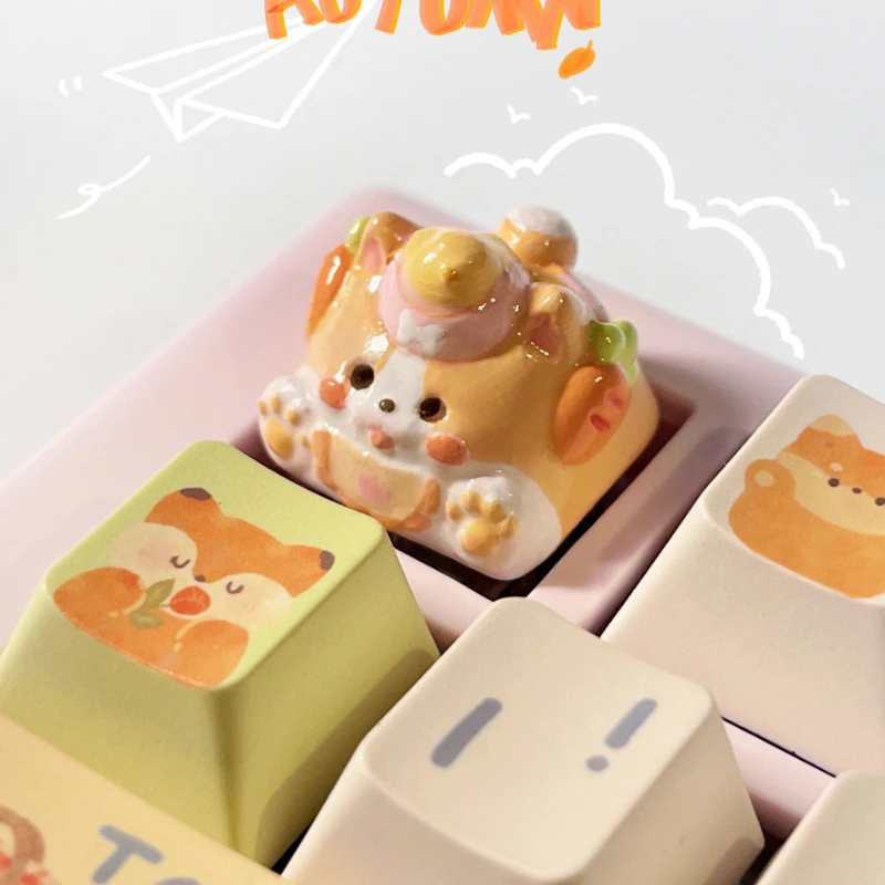 

Corgi Puppy Keycap Cute Artisan Keycaps for Mechanical Keyboard Accessories Originality Custom Keyboard Caps A Gift for A Friend