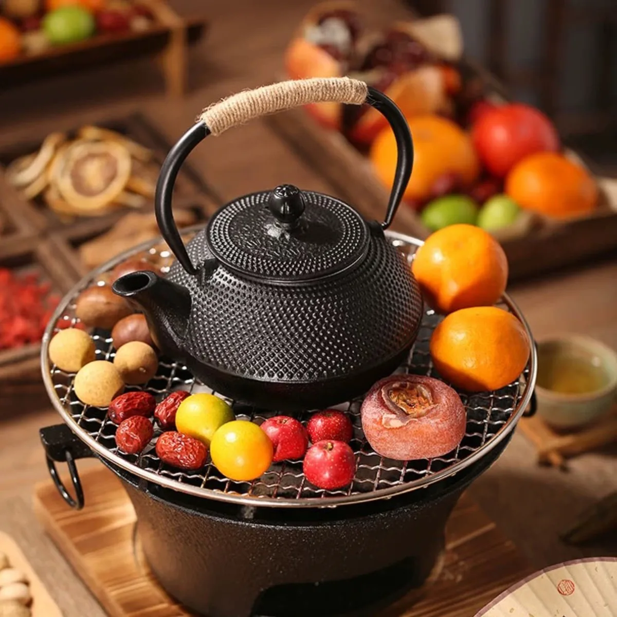 Cast Iron Kettle Kettle Japanese Old Iron Pot Home Health Pot Teapot Outdoor Pot Iron Pot Around The Stove To Cook Tea Stove