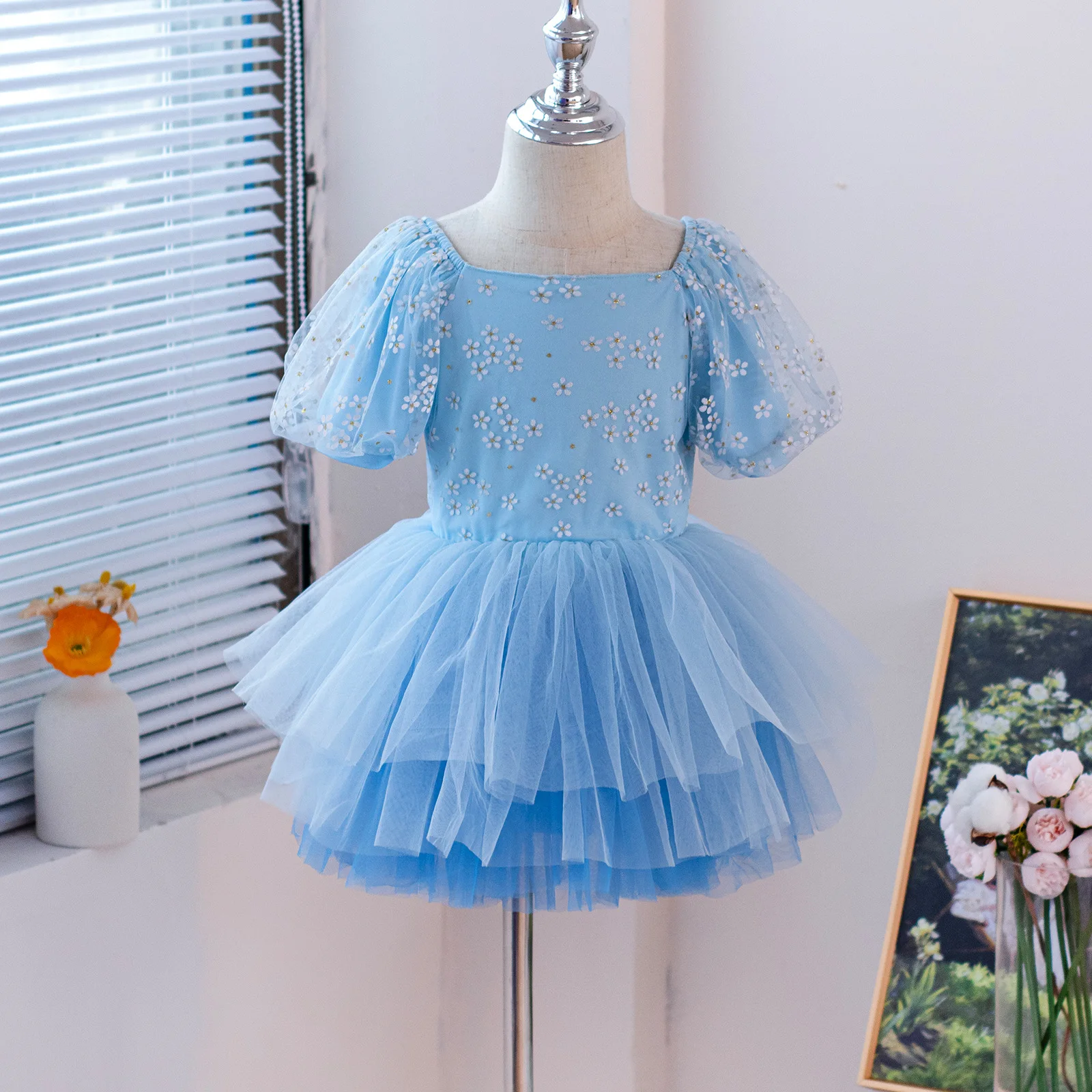 

New Girl Ballet TuTu Dress 2-8 Ys Fashion Professional Kids Dancing Party Dress Performance Costume Princess Wedding Dress