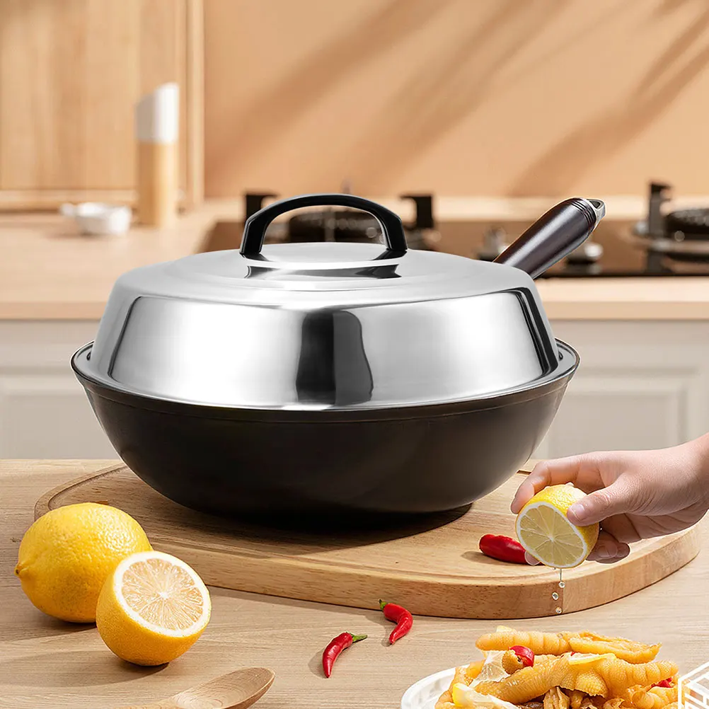 

2pcs Metal Steel Pot Lids Replacement Pot Cover Thickened Cover for Saucepan Wok Steamer Practical Kitchen Use