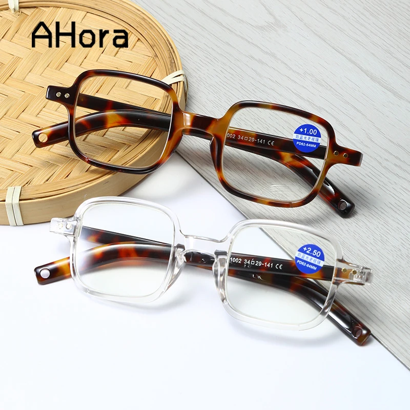 

Ahora Irregular Square Reading Glasses Retro Blocking Blue Light Computer Presbyopia Eyewear For Men&Women With Diopters 0.+4.0