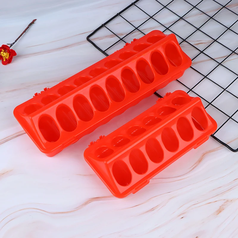 1 pz doppia fila 12/18 fori mangiatoia a terra per pollame plastica a conchiglia alimentazione scanalatura per pollo forniture per l'allevamento agricolo