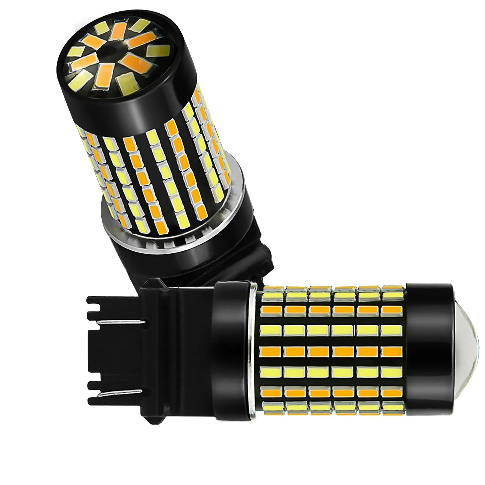 2 Stück/Set 3157 4157 Switch back LED zweifarbig weiß bernstein farben Auto lichter LED Blinker Lampe Anti Hyper Flash 120 smd Glühbirnen