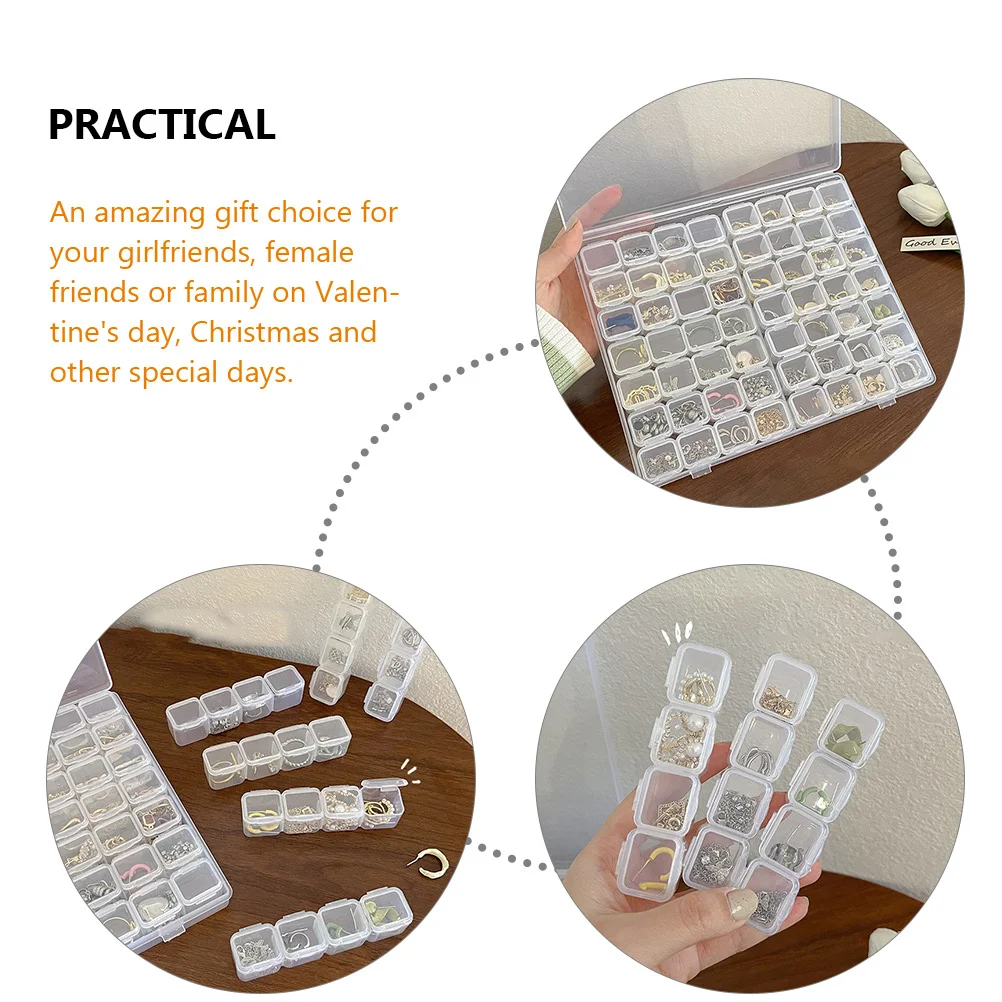 

Коробка для хранения ювелирных изделий, прозрачный портативный органайзер для колье, браслетов, серег, колец, бусин, витрина для путешествий, дома и рабочего стола