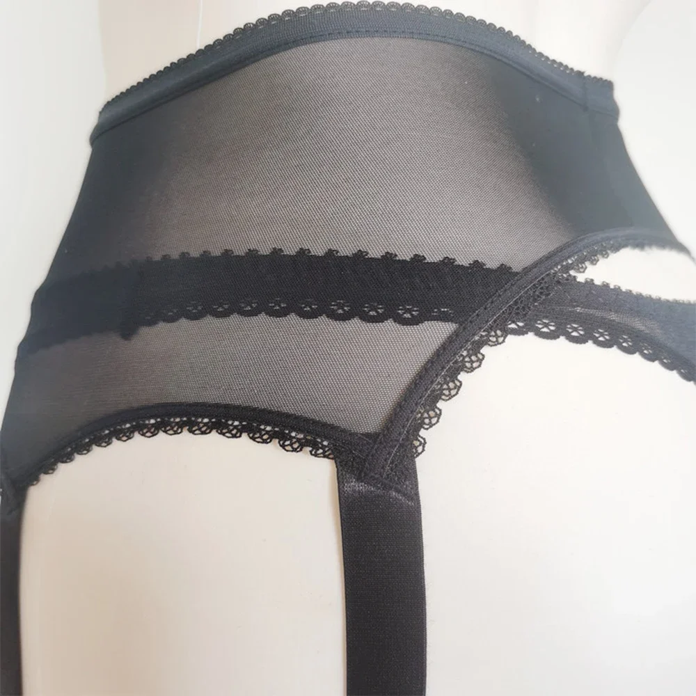 

Women 6 Straps Garter Belt Sexy Mesh Sheer See-Through High Elastic Sex Underwear For Stockings Lingerie Suspender Garters Strap