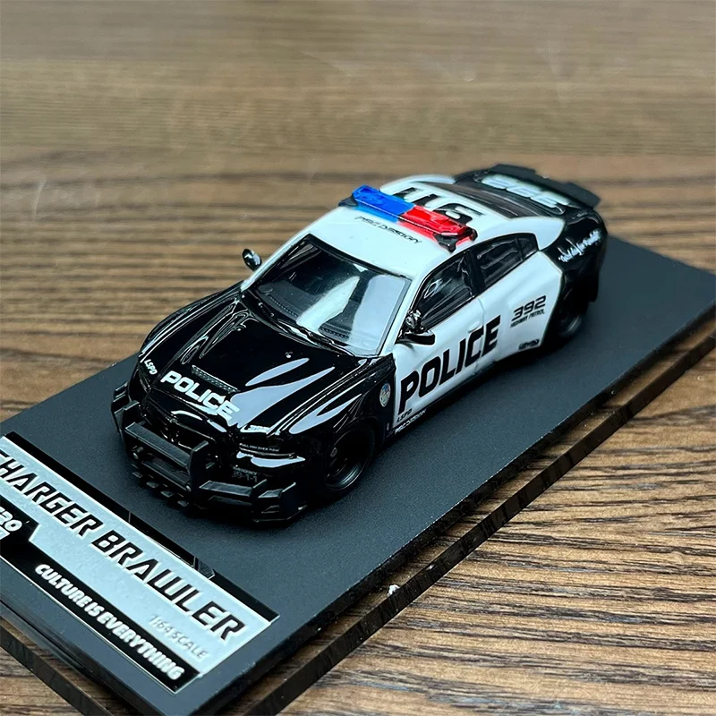 In Stock Tm Psc Design 1:64 Dodge Warhorse Charge Police Car Livery Alloy Micro-Die-Casting Car Model Custom Children'S Toy Gift