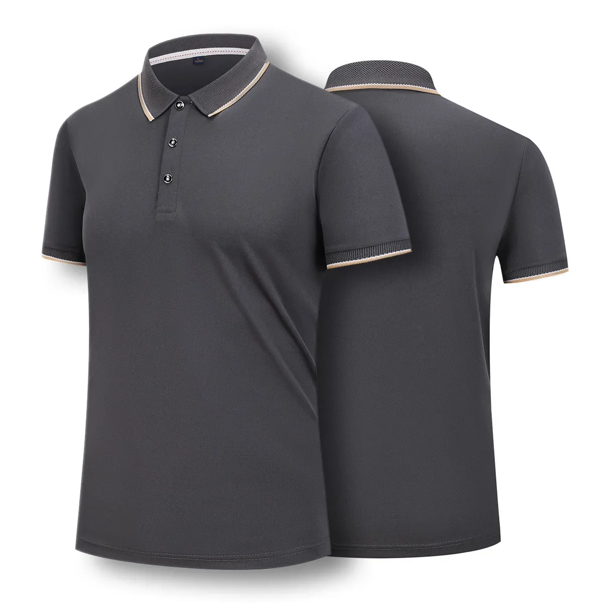 Summer New Fashion Men's Casual Trendy Quick Drying Polo Shirts Short Sleeve Turn-down Collar Solid Color T-shirts Male Tops