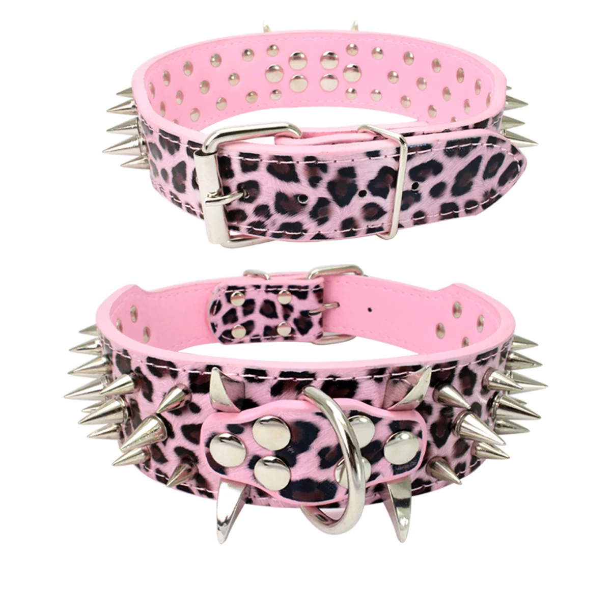 Dog Cat Collar Spiked Studded Pet Necklace For Small Medium Dogs Bulldog Adjustable Anti-Bite Collar