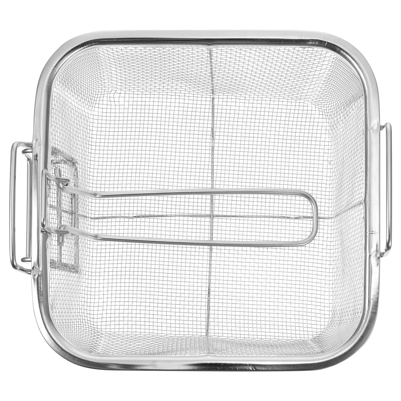 

1Pcs Stainless Steel Frying Basket Square Design Ergonomic Handle for Hot Pot Stewing Cooking Deep Fryer Replacement