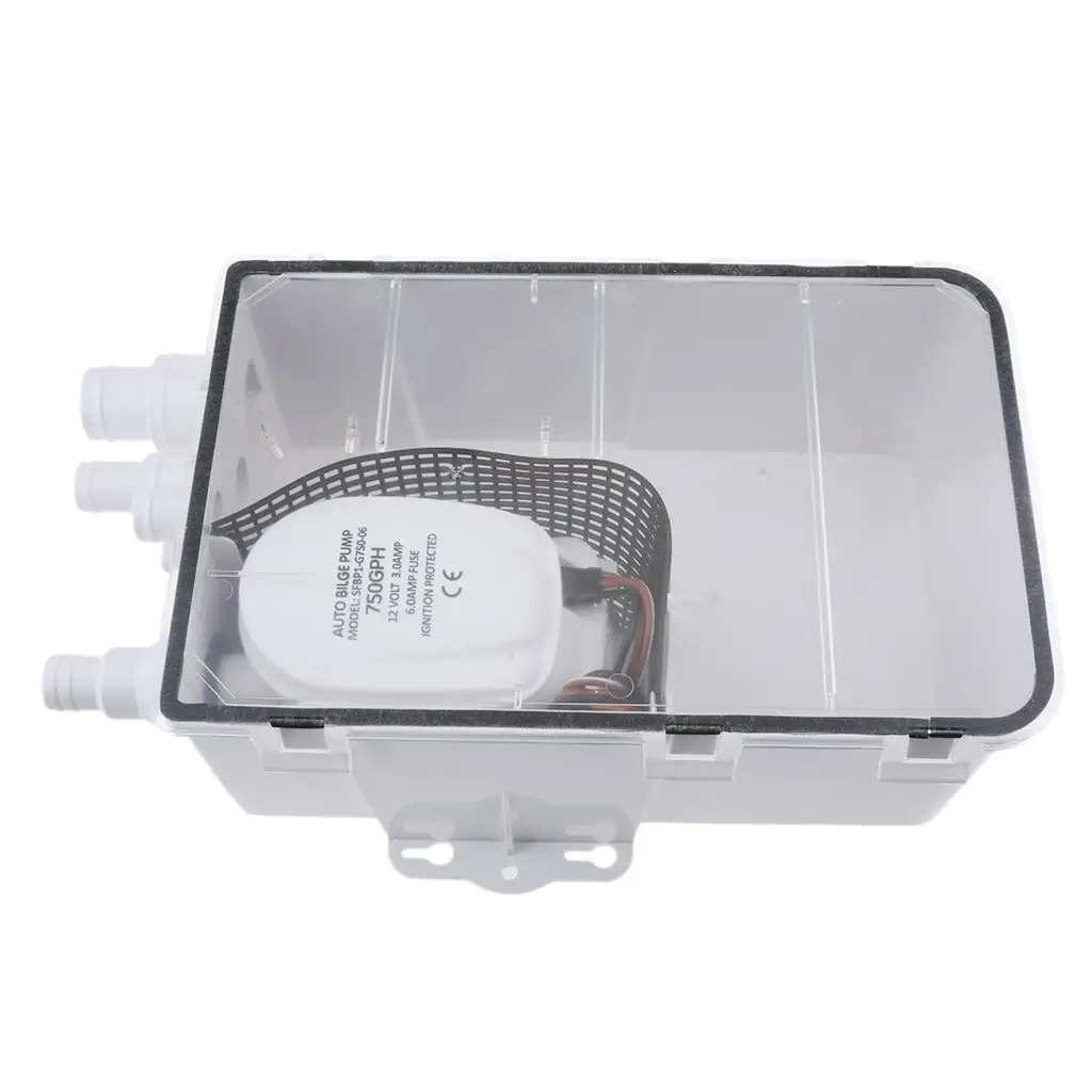 

Shower Sump Pump System 12V Submersible Bilge Drain Kit with Mesh Filter Marine Waste Water Tank for RV