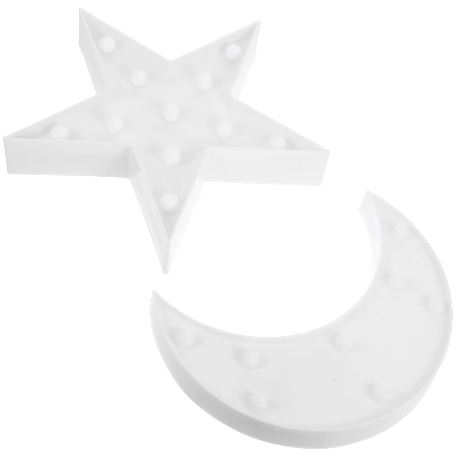 

2 Pcs Moon Shape LED Night Lamp Warm Light Bedroom Decor Mini Table Lamp Lovely Stars Adornment Fashion Home Decoration