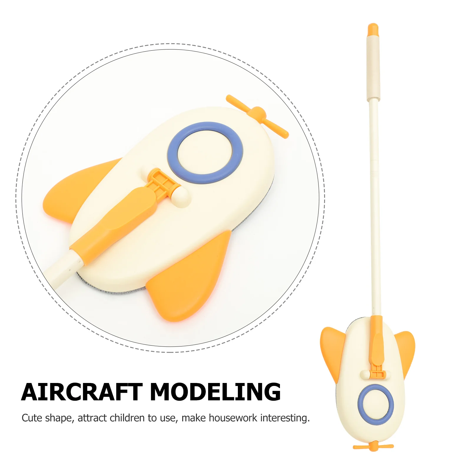 Mini Children Cleaning Mop Airplane Design Lightweight Durable Pretend Play Educational Cleaning Brush Cartoon Mop