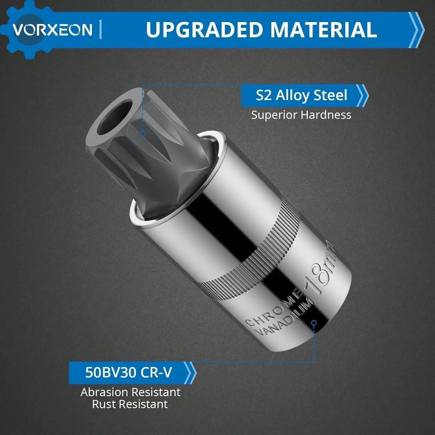 10 قطعة 3 أحجام XZN الثلاثي مربع سبلاين بت مجموعة مقابس 4 مللي متر-18 مللي متر S2 سبائك الصلب بت المقبس أداة مع تعزيز حقيبة للتخزين #4