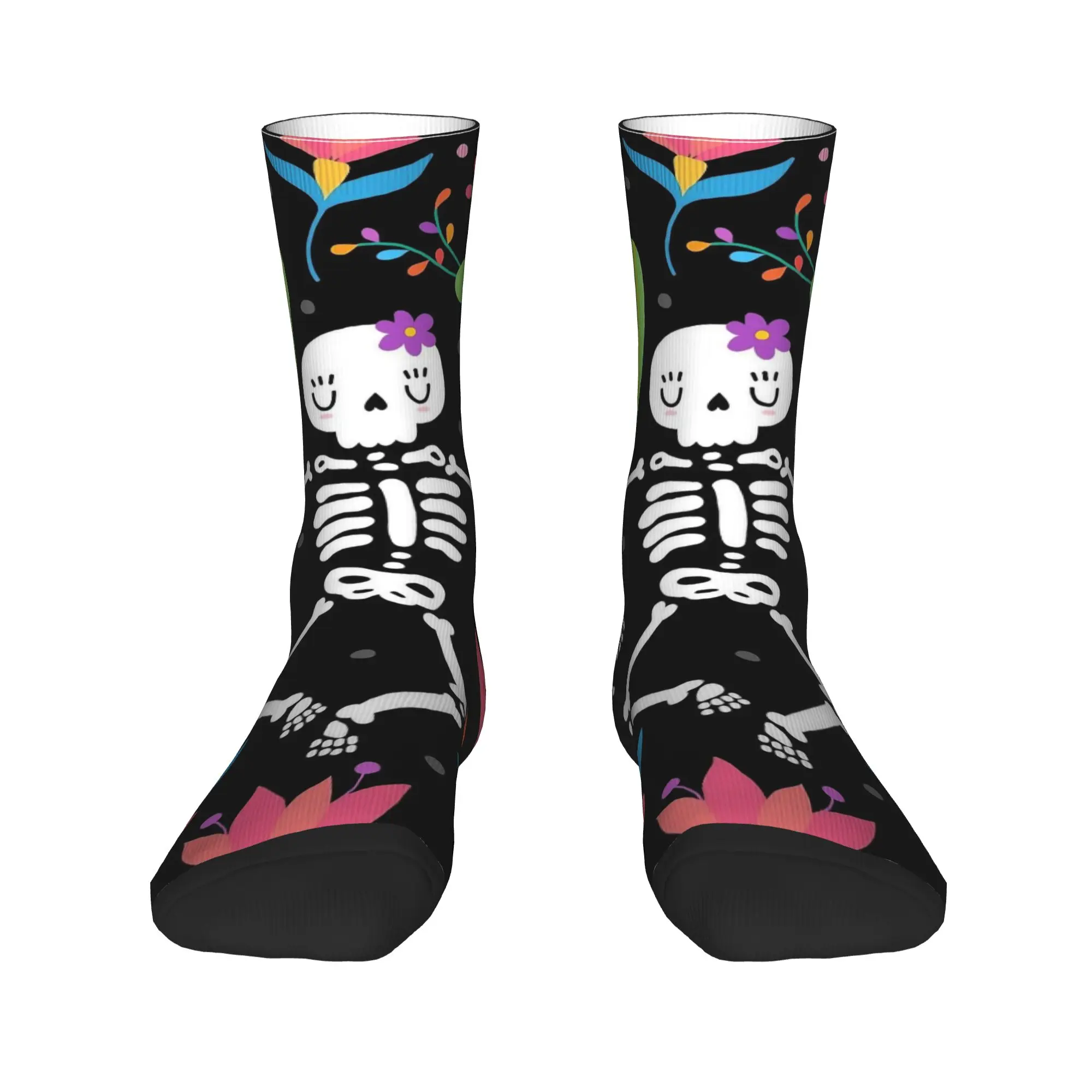 الخريف الشتاء Harajuku النساء الرجال الفن الشعبي الرقص الجمجمة يوم الموتى الجوارب امتصاص العرق جوارب التزلج