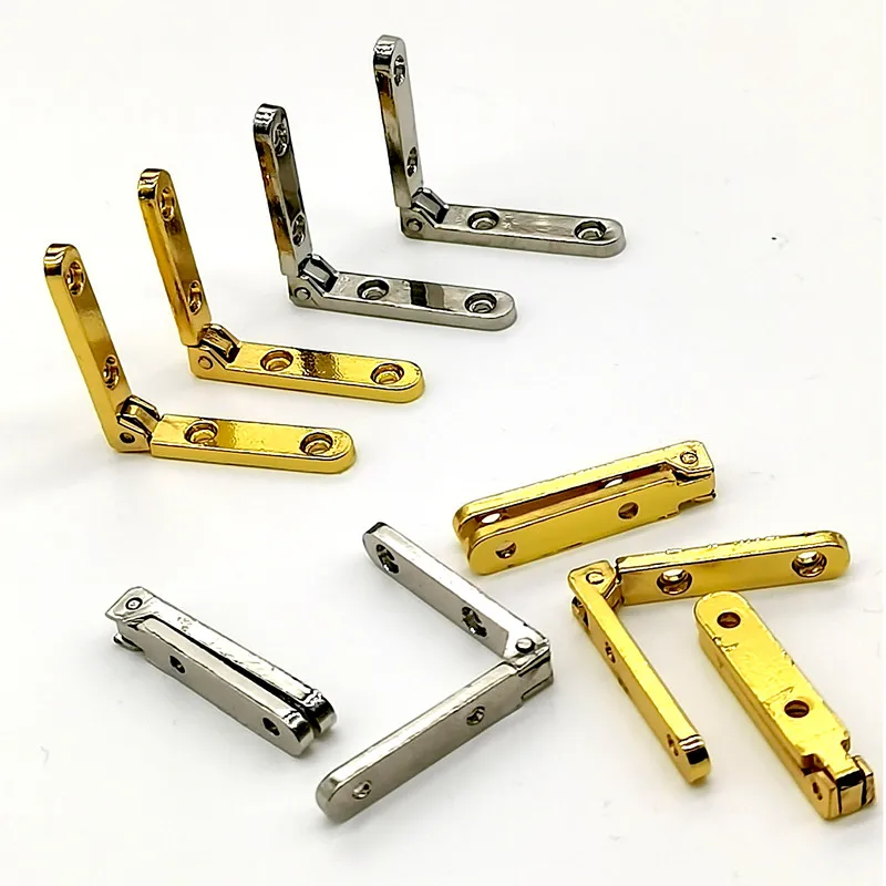 6Pcs 90 Degree Hinges Zinc Alloy Seven-letter Spring Hinge for Wooden Box Gift Wine Jewellery Case Cabinet Furniture Hardware