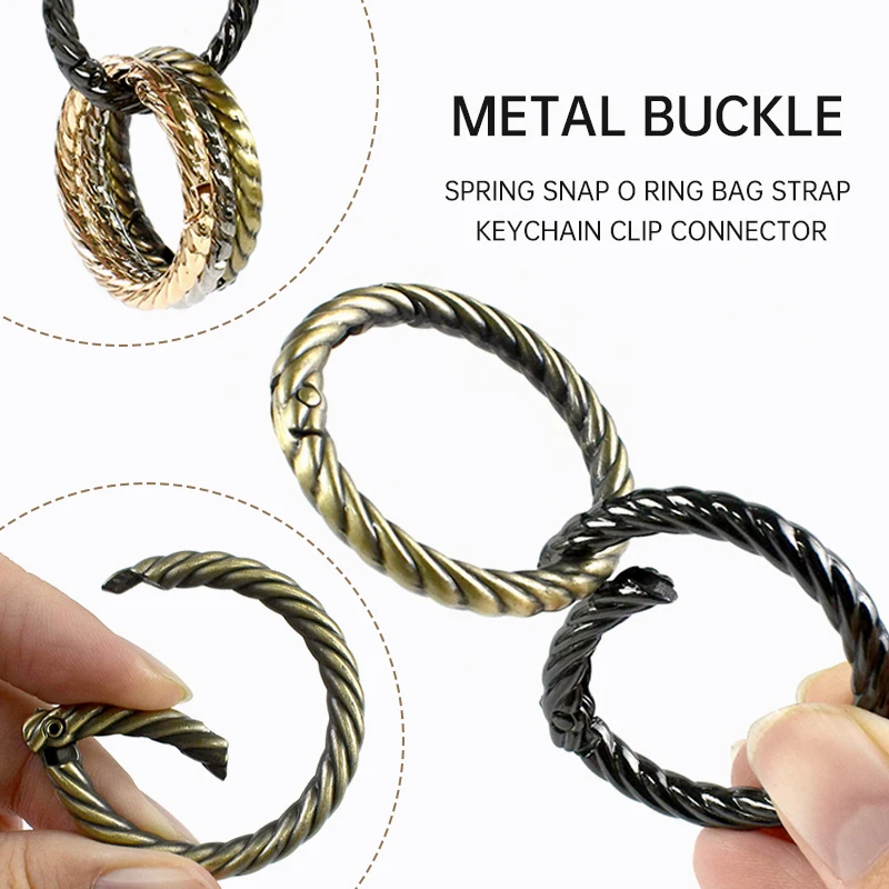 

20/50Pcs 20-38mm Metal Ring Spring O Ring Hook Bag Strap Link Buckle Keychain Clip Openable Snap Clasp DIY Hardware Accessories