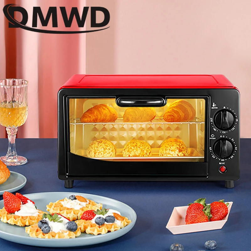 DMWD Household Electric Oven Mini Multifunctional Bakery Timer Toaster Biscuits Bread Cake Pizza Cookies Baking Machine 12L EU