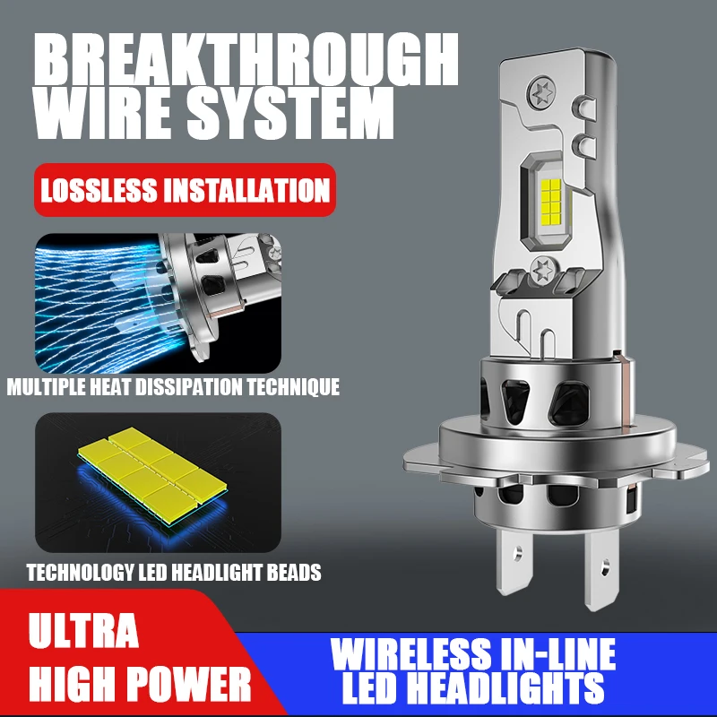 

2 PCS 65W Power LED H7 Bulb Turbo Headlight H1 H4 H8 H11 H3 H9 9005 9006 9012 Auto Fog Lights Lamp 6000K 69800LM 12V 24V Lamp
