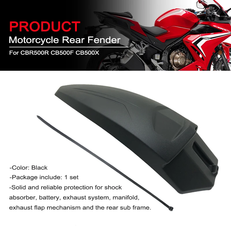 For Honda CB500X CBR500R CB500F CB500 X 2013-2021 2019 Motorcycle Rear Mudguard Mud Splash Guard Cover Protection Wheel Hugger