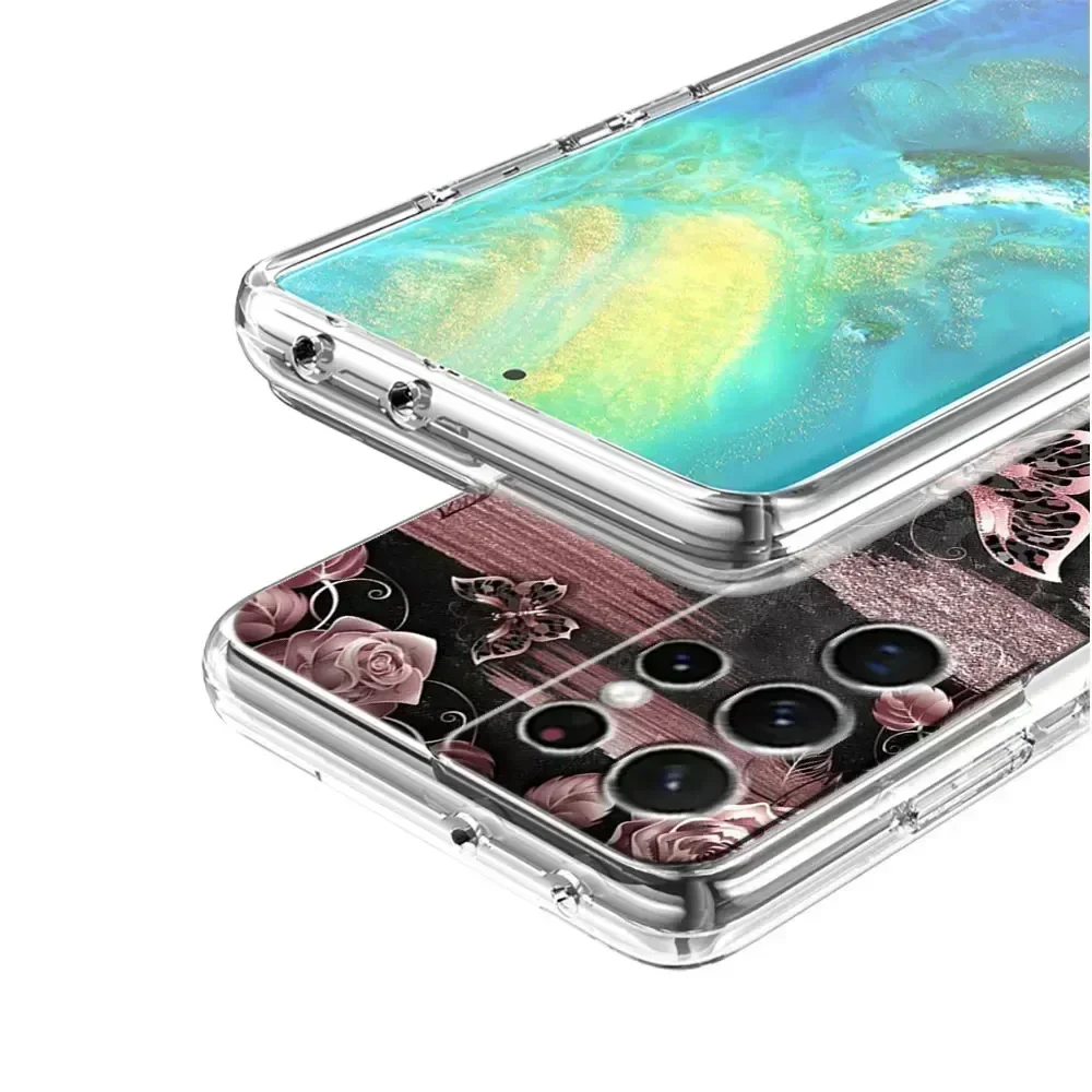 حافظة شفافة على شكل فيونكة لهاتف سامسونج جالاكسي S22 S20 FE S21 S23 Plus Note 20 Ultra 10 Lite حافظة هاتف شفافة