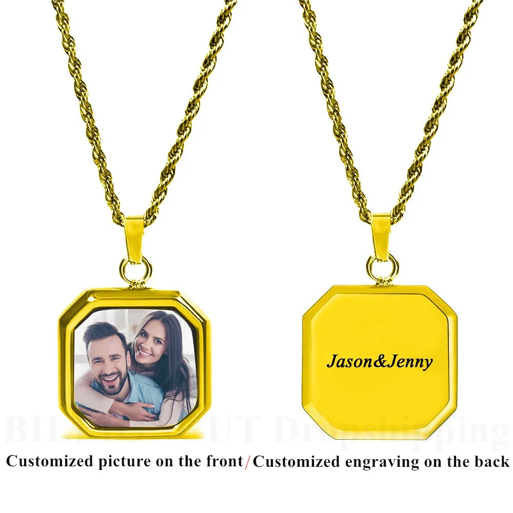

Custom Photo Magic Necklace Rope Chain with Hidden Picture Lover Pet Dog Photo Necklace memories Gift