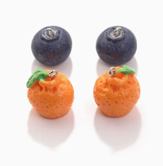 10 Pcs Resin Blueberries Ugly Oranges Charm Pendant  Jewelry DIY Bracelet Earrings Decorative Material Accessories