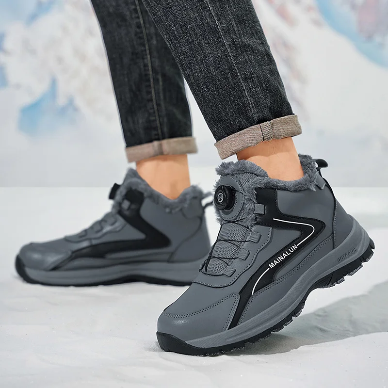 Herren-Schneestiefel, robuste und warme Winter-Wanderschuhe für Freizeitkleidung und Outdoor-Aktivitäten – Detail 6