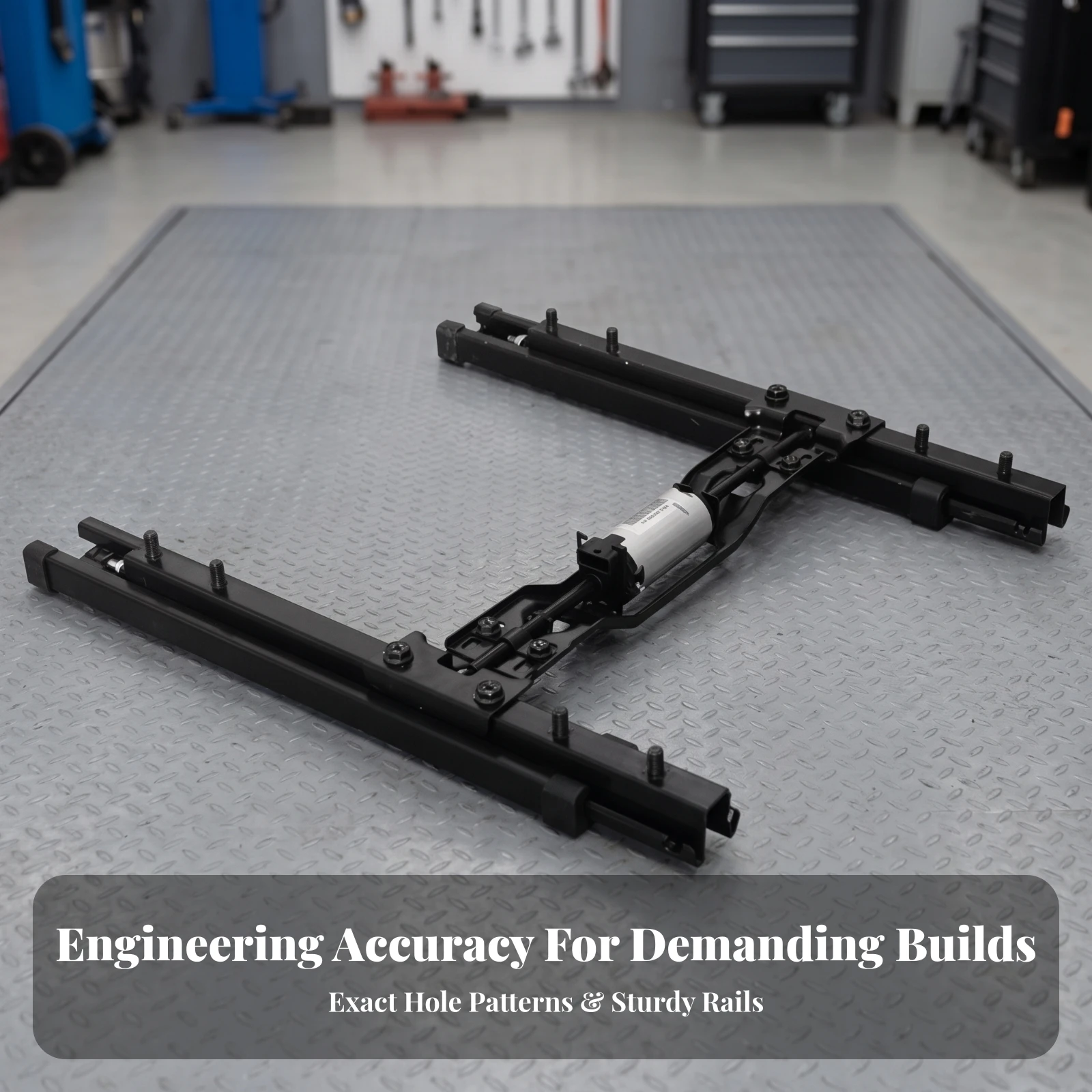 Electric Seat Slide Base Powder-Coated Motorized Seat Slider Hardware Steel Heavy-Duty for Car Builders, RV Van Conversion