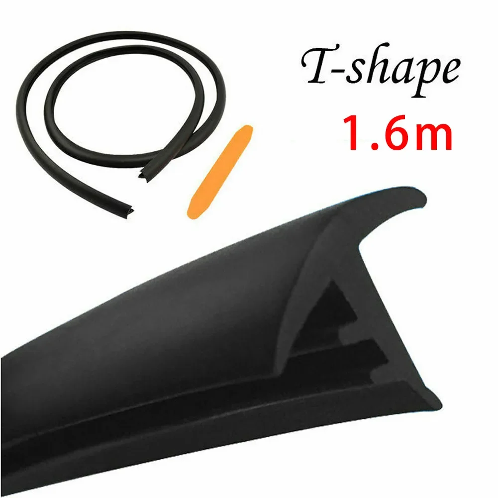 1.6M Sealing Strips Black Car Dustproof T-Shape Waterproof Weatherstrip Windproof Hollow Parts.Accessories Seal