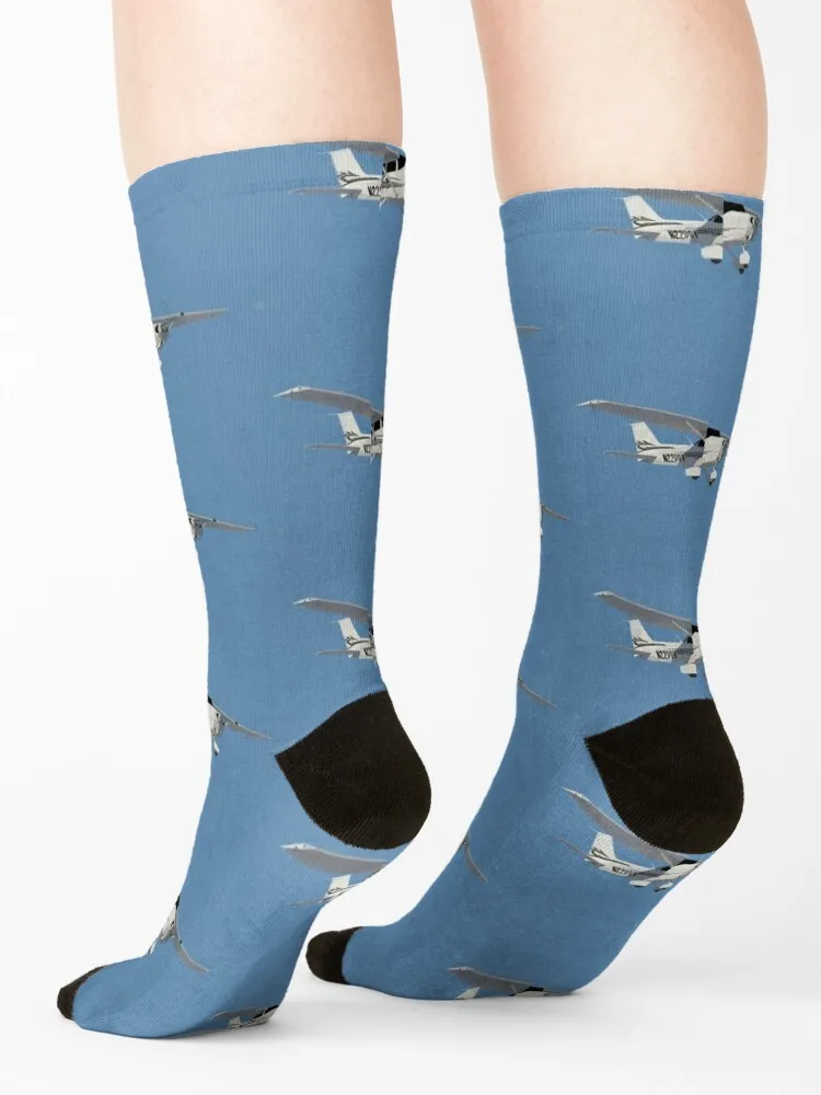Cessna 172 with random callsign Socks fashionable Hiking boots men cotton high quality Girl'S Socks Men's