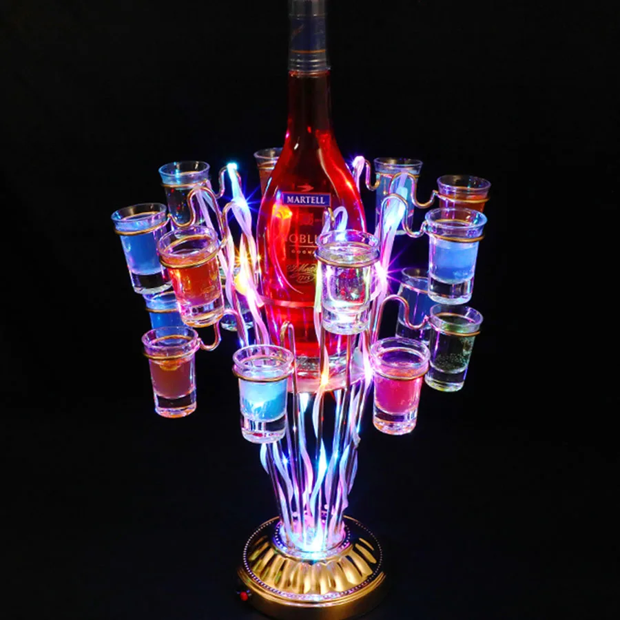 Creative Tree Shape Wine Glass Holder Party Cocktail Cup Holder Stand Metal Shot Glass Rack For NightClub Bar VIP Service Decor