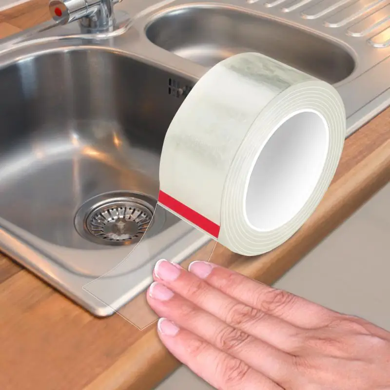 Sink Self-adhesive Home Kitchen Waterproof Transparent Tape Nano Mildew Strong Pool Water Seal Gap Strip Silicone Stickers Tool