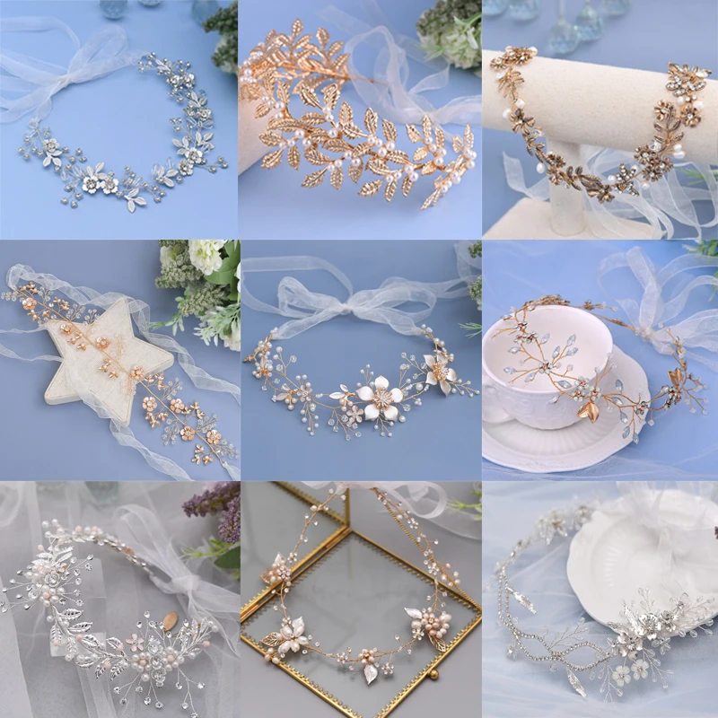 Vũ Hội Dây Đội Đầu Dành Cho Nữ Cô Dâu Vòng Tay Pha Lê Tiaras Hairbands Cưới Phụ Kiện Tóc Vương Miện Cô Dâu Đô