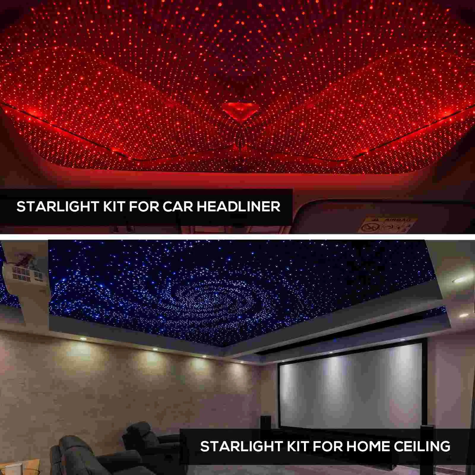 Car Headliner Star Light Kit Remote Control Cars Starlight Canopy Stars for Ceiling Aluminum Roof Lights Interior