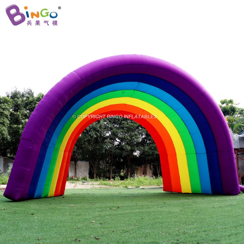 Inflatable Rainbow Arch 6x3x4.5 Meters Colorful Bow Wedding Party Archway Entrance for Decoration